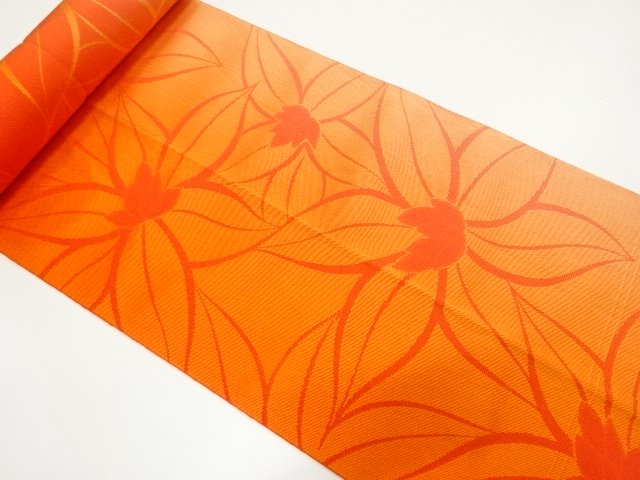 JAPANESE KIMONO / ANTIQUE BOLT FOR HASSUN OBI / WOVEN FLOWER